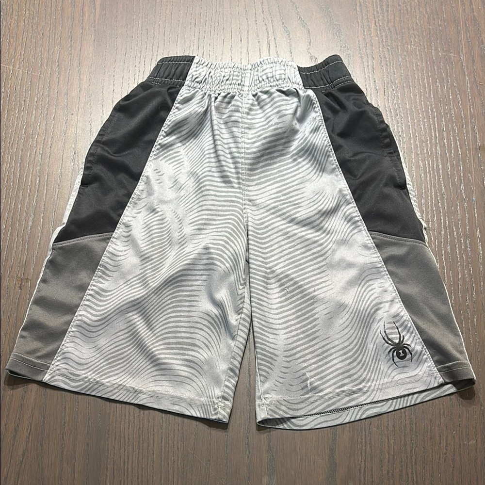 Youth Small Gray and Black Athletic Shorts